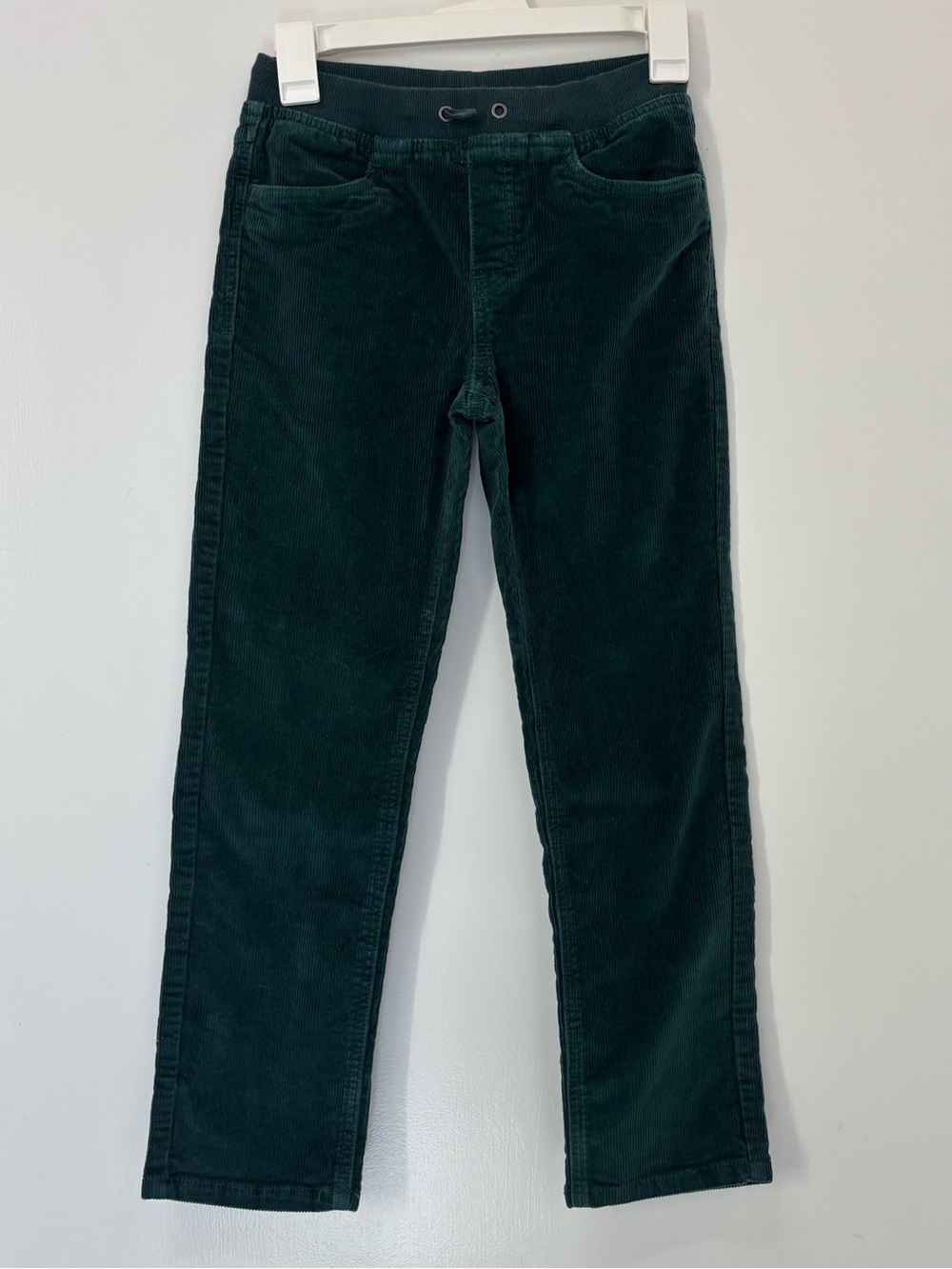 Hanna Andersson Pull-On Corduroy Pants Drawstring Straight Hunter Green Boy 10